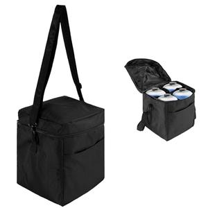 16oz Propane Tank Bag,(2 pieces) Small Propane Gas Tank Pouch to Hold 4 Mini Fuel Cylinders with Adjustable Shoulder Strap Detachable Padded Divider for Camping BBQ Outdoor Cooking Bag Only