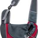 Dog Carrier Sling Front with Adjustable Strap Outdoor Travel Shoulder Pet Bag(12.2"L x 5"W x 10"H, Red)