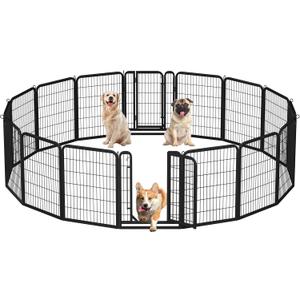 Yaheetech Dog Playpen Outdoor, 32 inch 16 Panels Dog Pen Indoor Heavy Duty Puppy Exercise Pen Metal Pet Fence for RV Camping/Yard/Garden Yaheetech Dog Playpen Outdoor, 32 inch 16 Panels Dog Pen Indoor Heavy Duty Puppy Exercise Pen Metal Pet Fence for RV Camping/Yard/Garden