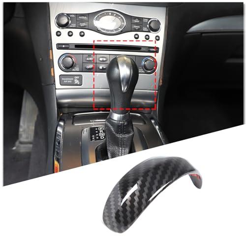 Center Console Gear Shifter Knob Hand Brake Cover Compatible with Infiniti G37 G35 G25 Q40 FX35 FX37 FX50 QX70 QX56 EX35 EX37 EX25 QX50/Nissan Patrol 2013-2018 Accessories (Carbon Fiber Pattern)