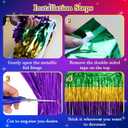 2 Pack 29x108 Inch Mardi Gras Table Skirts Metallic Foil Fringe Table Skirts for Wedding,Birthday, Mardi Gras Decorations (2 Ps)