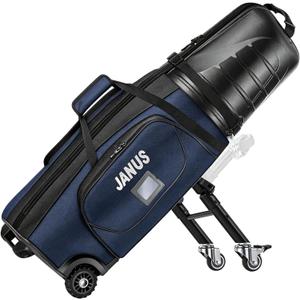 JANUS Golf Travel Bag with Wheels, Foldable Airline-Ready Design, Protective Structured Design, and Support-Leg Travel System