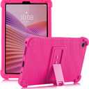 ATOOZ for Lenovo Tab One 8.7 Case 2025 (TB305FU),Soft Silicone Shockproof Kids Case for Lenovo Tab K9 Tablet 8.7 inch with PC Stand (Rose Red)