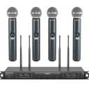 Phenyx Pro Wireless Microphone System, Quad Channel Wireless Mic, w/ 4x40 UHF Frequencies, Auto Scan, 328ft Long Range, 4 Handheld Dynamic Microphone for Singing, Church, Karaoke (PTU-7000-4H)
