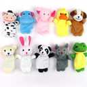 20pcs Different Cartoon Animal Finger Puppets Soft Velvet Dolls Props Toys Easter Basket Stuffers