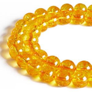 60pcs 6mm Citrine Beads Natural Gemstone Beads Round Loose Beads for Jewelry Making