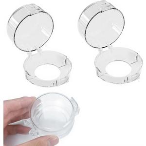 2 Pack Deadbolt Child Safety Lock Cover, Child Proof Door Knob Cover, Large Size Door Safety Deadbolt Lock for Kids, 2.76 * 2.14" (Transparent)