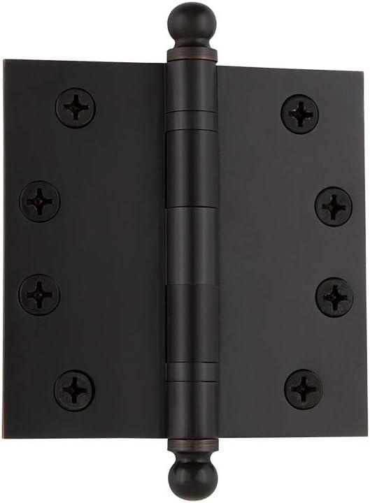 Nostalgic Warehouse Ball-Tip Residential Door Hinge with Square Corners (4 Inch, Timeless Bronze)