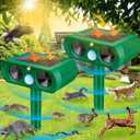 2 Pack Solar Ultrasonic Animal Repeller Outdoor