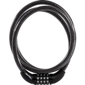 Master Lock Black Set Your Own Combination Bike Lock, Metal Cable Lock has a Weather Resistant Vinyl Coating for Outdoor Durability, 5 Feet Long, 8370D
