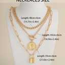 iF YOU Vintage Gold Layered Necklaces for Women Trendy, Chunky Cuban Link Paperclip Chains Necklace Stack, Coin Pendant Necklace Set Jewelry Gifts