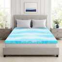 IULULU Queen Size Mattress Topper, 3 Inch Gel Memory Foam Topper in a Box, Pressure Relief & Cooling, CertiPUR-US Certified