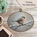 LKETW Winter Bird Oval Wall Art Decor, Rustic Winter Oval Canvas Hanging Decor, Snowy Cottagecore Farmhouse Bird Wall Decorations for Home Bedroom Living Room, 8.6x11.4 Inch (Christmas Winter brid)