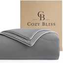 Cozy Bliss Cooling Comforter Twin Size Dual-Sided, Ultra-Soft Cooling Blankets for Hot Sleepers and Night Sweats, Breathable Lightweight Silky Smooth, Dark Grey