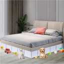 Hiflora 21 Pack Under Bed & Couch Blocker for Pets and Toys - 249" Length, 11.8" Height for One Side of Queen Bed | Includes Sticky Tape, Connectors & Zip Ties - White