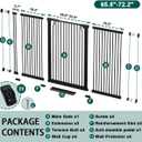 Fairy Baby 40.5" Extra Tall Baby Gate for Stairs, 65.8"-72.2" Extra Wide Long Dog Pet Gate Indoor for House, Safety Child Toddler Gate, Metal Auto Close Doggie Puppy Gates Barrier for Doorway, Black