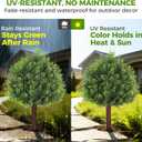 Suntee Artificial Cedar Topiary Trees with Ground Spike, 2 Pack Fake Bushes Topiary Trees Artificial Outdoor, UV Resistant Evergreen Outdoor Faux Plants for Garden Front Porch Decor (18.9in+7.1in)