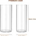 2 Pack Acrylic Cylinder Vases, Non-breakable Vase for Centerpieces, 10 inch Tall Clear Flower Vase Bulk Floating Candle Holder for Wedding Table Home Decor and Party