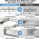360° Rotate LED Dimmable Bathroom Vanity Light Fixtures, 1600LM Acrylic Brushed Nickel Vanity Lights for Bathroom, Modern Wall Lighting Fixtures Over Mirror Kitchen Hallway (Natural White Light 5000K), 4-Light, 27-Inch, 5000K