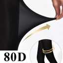 Buauty 80D Black Tights for Women,Opaque Tights Soft, High Waist Soft Nylon Pantyhose (Black)
