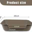 1 Pack Extra Large Dog Litter Box Pan Tray (ABS Material), Low Entry Jumbo Senior Litter Boxes for Multiple Kitten Big Cats, Pet Safe Indoor Dog Potty (Chocolate, 24" L x 20" W)
