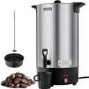 VEVOR Commercial Coffee Urn, 100 Cup 15 L Hot Beverage Dispenser with Dripless Faucet, Quick-Brewing Stainless Steel Large Commercial Coffee Maker, for Catering, Business, Party, Church & Restaurant (EXP 08/10/32)