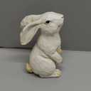 Easter Bunny Decoration, Decorative Farmhouse Modern Standing White Rabbit Bunny Figurine, Home Decor Accents Carved Rustic Distressed Animal Bunny Rabbits Ornaments