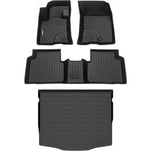 GINOWY-Floor Mats & Cargo Liner for Ford Escape 2020-2026 (Only Gas) 丨TPE All Weather Car Mats Escape Cargo Trunk Mat Waterproof Accessories for Ford Escape Floor Liners