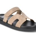 Madden NYC Women's Footbed Sandals Suede, Beige, Size 10