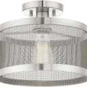 Livex Lighting 1 Light Brushed Nickel Semi Flush Mount