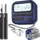 (with Safety Lock) Pager Cases for AirPods 4 Case Cover 2024 with Cleaner Kit, Sturdy Hard PC Protective for Apple AirPods 4th Generation Case for Men Women, AirPods 4 Accessories with Keychain-Blue