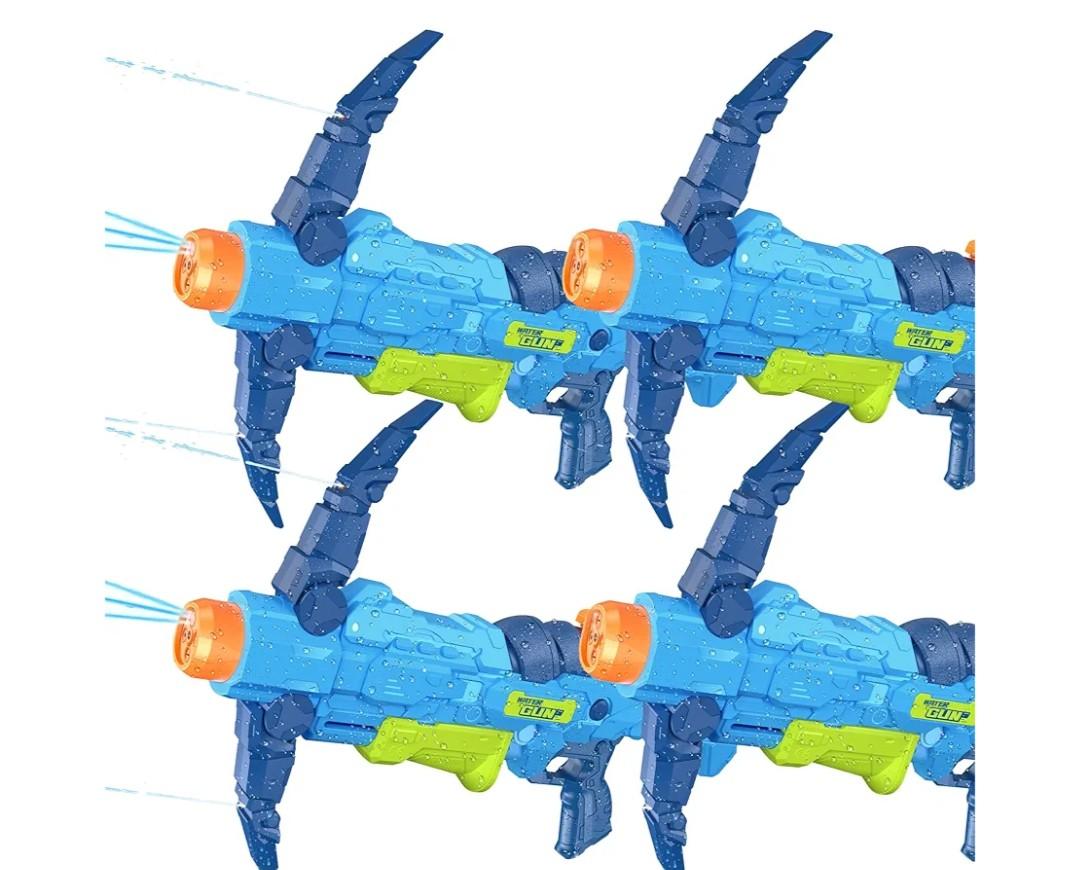 3 PCS Water Gun for Kids, Super Squirt Guns Water Soaker Blaster - 2 Nozzle, 4 Shooting Modes Switch - Crossbow Design - 26 Ft Long Shooting Range - Summer Toys Gun for Boys Girls Adults Outdoor Pool