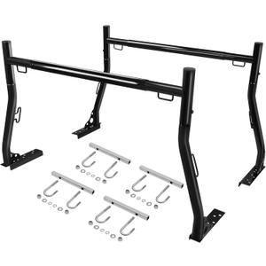 JY PERFORMANCE Truck Ladder Racks 800Ibs Capacity Extendable Pick-up Truck Bed Ladder Rack, Universal Heavy Duty (J-Bolt Clamps)