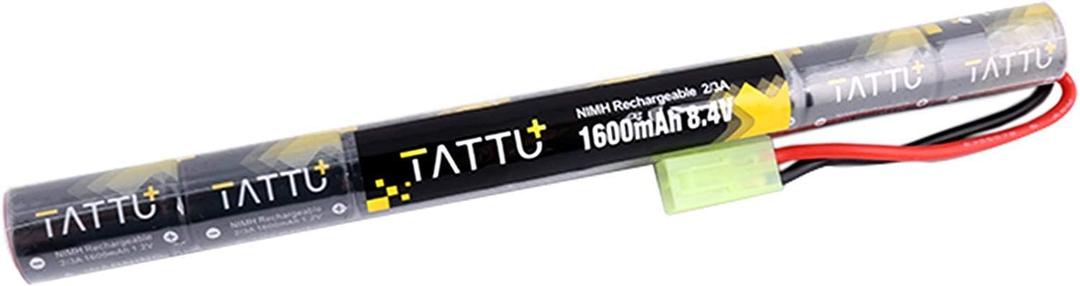 TATTU 8.4V NiMH Airsoft Battery,1600mAh Butterfly Nunchuck Stick Battery with TMY Connector for Airsoft Gun