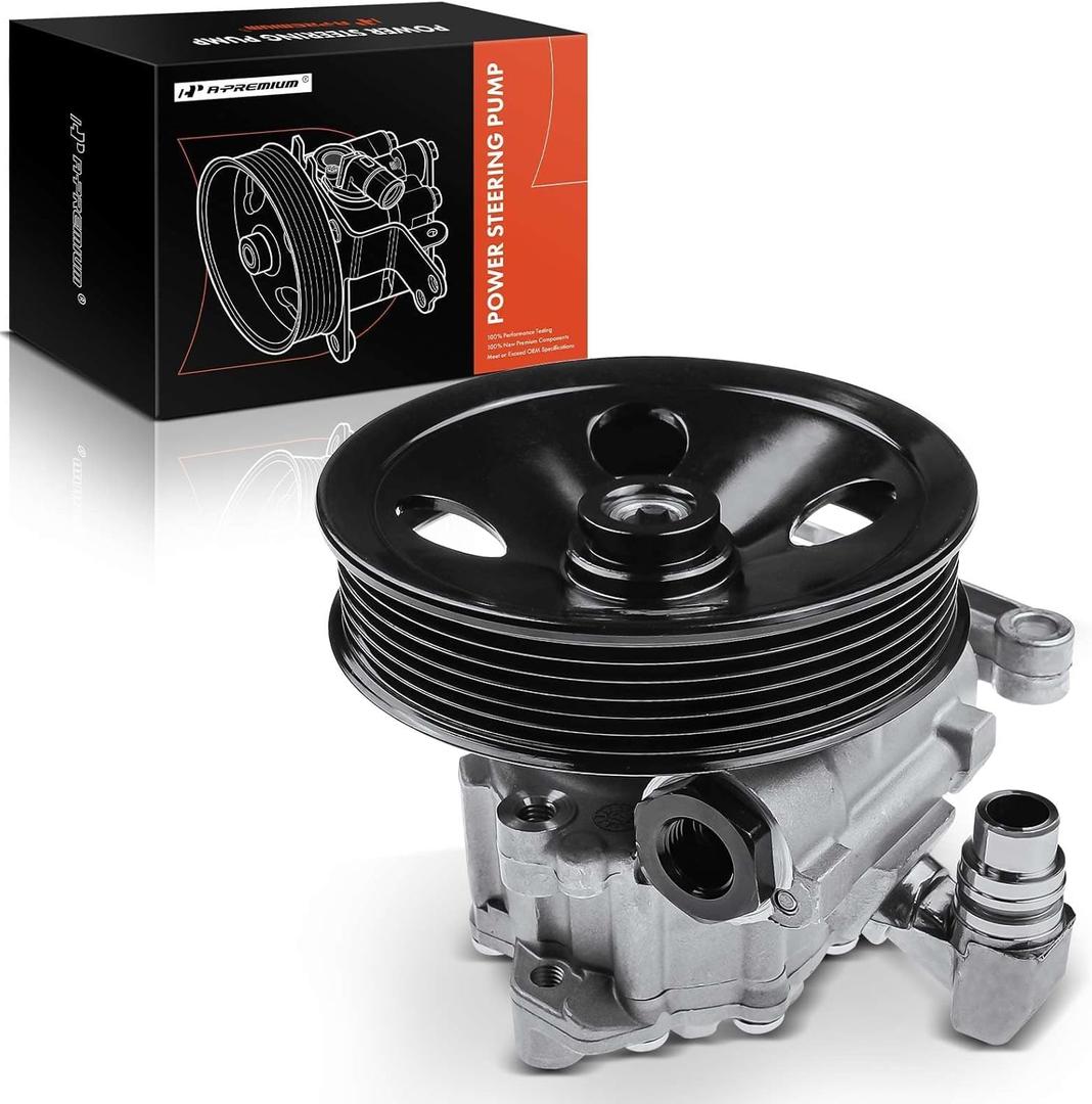 A-Premium Power Steering Pump, with Pulley, Compatible with Mercedes-Benz W203 C230/C280/C350 2006-2007, C209 CLK350 2007, 2.5L 3.0L 3.5L, Replace # 0054661601, 0054661701
