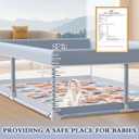 XVISHX 65 x 50 Inch Baby Playpen with Mat, Playpen for Babies and Toddlers, Baby Play Pen Playard for Indoor & Outdoor Active Center Game Fence, Skin-Friendly Fabric and Soft Breathable Mesh, Grey