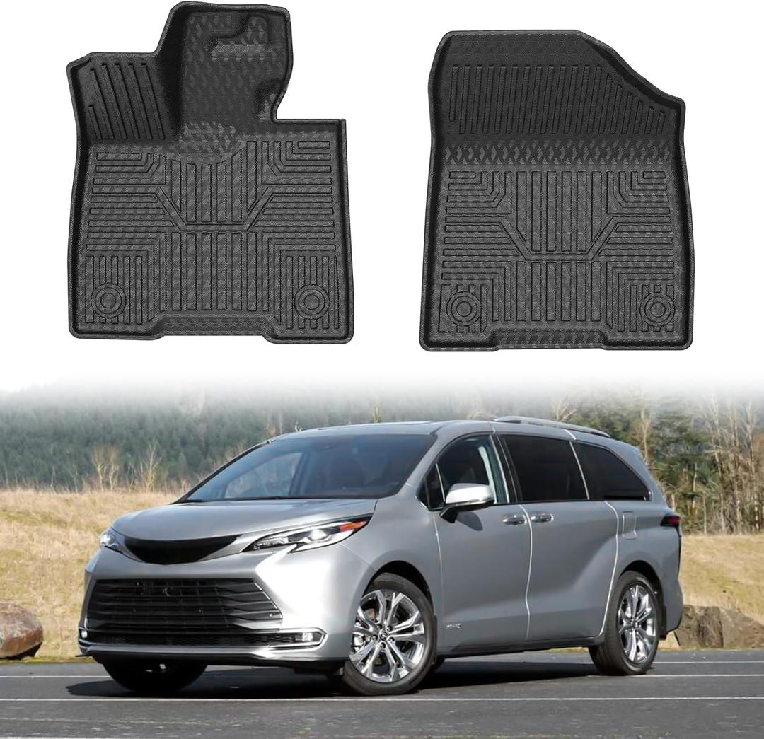 Mixsuper Liner Floor Mats Compatible with Toyota Sienna Platinum Hybrid 7 and 8 Seater 2021-2025 2026, All Weather Floor Liners Durable 1st Row Set Black Mixsuper Liner Floor Mats Compatible with Toyota Sienna Platinum Hybrid 7 and 8 Seater 2021-2025 2026, All Weather Floor Liners Durable 1st Row Set Black