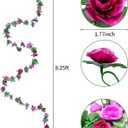 Miracliy 9Pcs 74FT Purple Flower Garland Artificial Rose Arch Vines Fake Spring Floral Garland for Flower Wall Backdrop Wedding Mothers Day Garden Tea Party Decoration