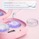 Vastsoon Ultrasonic Contact Lens Cleaner Machine Portable, Rechargeable Cleaning Kit with 4 Contact Lens Solution Cases, Applicator & Removal Tools for Travel & Home Use (Pink)