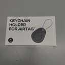 Waterproof AirTag Keychain Holder - 4 Pack Airtag Lock Case with Wire Cable Compatible with Apple AirTags, Ultra Durable Anti-Lost Protective Case with Keyring for Luggage, Backpack (Black)