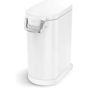 simplehuman 30 Liter, 32 lb / 14.5 kg Large Pet Food Storage Container for Dog Food, Cat Food, and Bird Feed, White