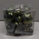 Velvet Christmas Ball Ornaments Dark Green Xmas Tree Decorations 36pcs Shatterproof Christmas Ornaments Set with 5 Styles in 3 Sizes(Small Medium Large) (Mixed)