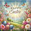 4 x Aestalrcus Easter Diamond Art Kits for Adults, Happy Easter Diamond Painting Kits for Adults, 5D Gem Art Full Drill Round and Crafts for Gift Home Wall Decor 14x14 Inch