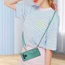 Compatible with LG K51/Reflect LTE/Q51 Wallet Case with Crossbody Shoulder Strap Stand Credit Card Holder Lanyard Slot Phone Cover for LGK51 K 51 51K L555DL 2020 LGK51Phone LG51Cases Green