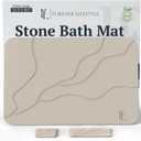 Extra Large Stone Bath Mat 30 x 20 in, 5-Piece, Bath Stone mat for Bathroom Natural Diatomaceous Earth Bath Mat, Stone Shower mat for Kitchen/Bathroom, (Light Grey-Sculpted), 32" x 20"