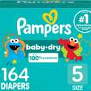 Pampers Diapers - Baby Dry - Size 5, 164 Count, Absorbent Disposable Infant Diaper (Packaging May Vary)