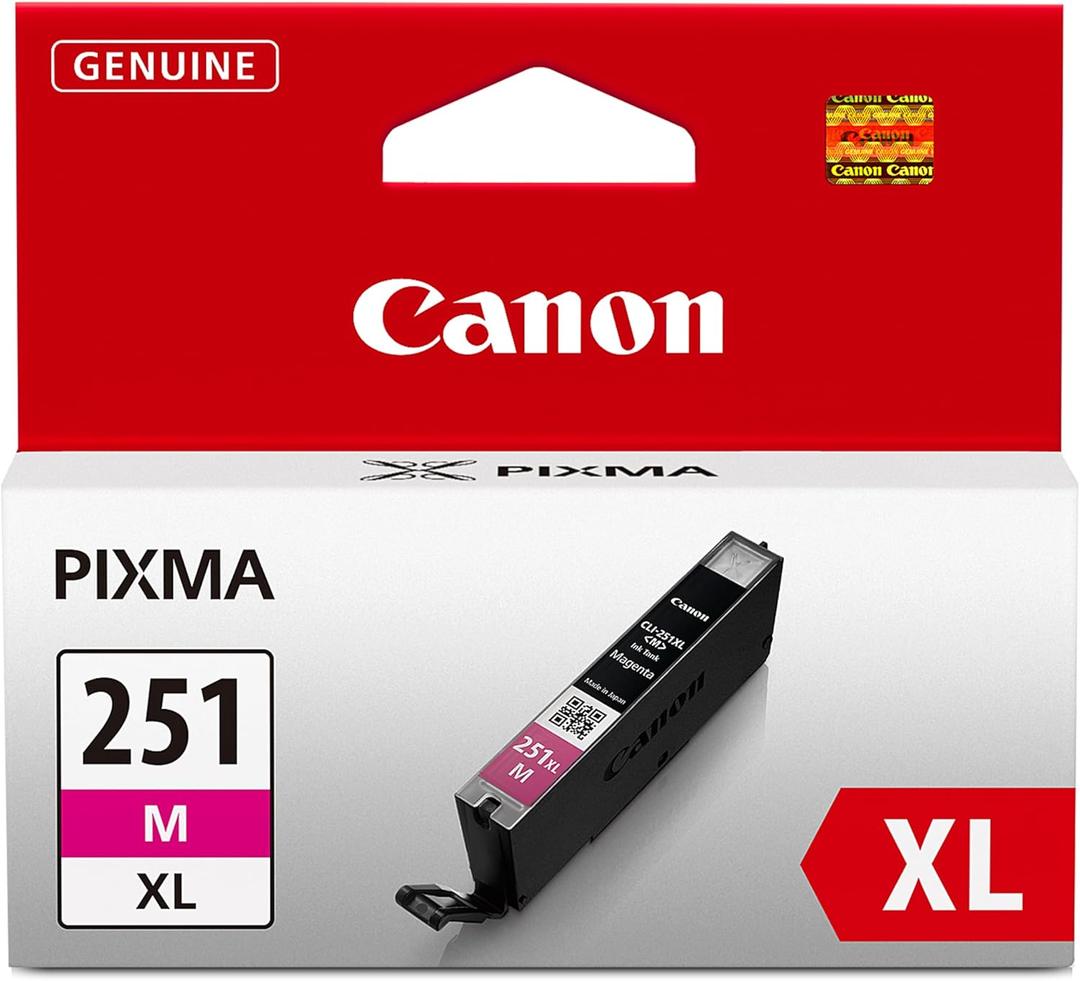 Canon CLI-251XL Genuine Magenta Ink Tank, Compatible with MG6320, IP7220 & MG5420, MX922, MG5520, MG6420, MG7120, iX6820, iP8720, MG7520, MG6620, and MG5620 Printers