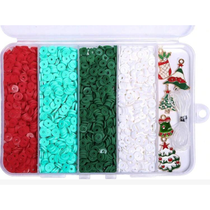 Christmas Bracelet Making Kit, 3500Pcs Clay Beads With Elastic String & 5 Random Charms, Christmas Gifts For Teens