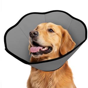MIDOG Dog Cone Collar After Surgery, Soft Dog Cone Alternative to Stop Licking,Adjustable Elizabethan Recovery Cones for Dogs (XL, Grey)