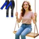 Tree Swing Seat for Adults & Kids, 500LB Capacity - Outdoor & Indoor Hanging Chair for Tree, Porch, Playset - Includes 1 Bamboo Swing + Adjustable Ropes, No Assembly Needed